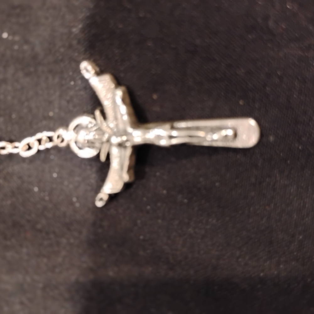 Silver & Real Pearl Rosary Necklace with Detailed Design For The Faith Based